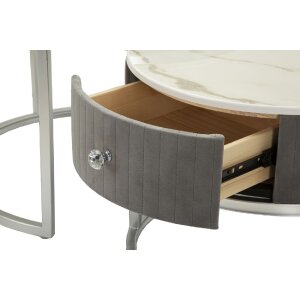 Mauro Ferretti Salontafels Greys 2-delige set 70x45 – 50x40 cm grijs zilver