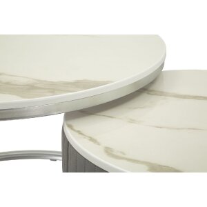 Mauro Ferretti Salontafels Greys 2-delige set 70x45 – 50x40 cm grijs zilver