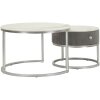 Mauro Ferretti Salontafels Greys 2-delige set 70x45 – 50x40 cm grijs zilver