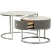 Mauro Ferretti Salontafels Greys 2-delige set 70x45 – 50x40 cm grijs zilver