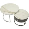 Mauro Ferretti Salontafels Greys 2-delige set 70x45 – 50x40 cm grijs zilver