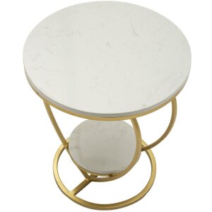 Mauro Ferretti bijzettafeltje Hart Ø 40x45,5 cm goud wit