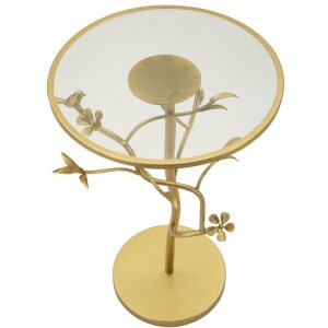 Mauro Ferretti bijzettafel Vogels Ø38x60cm goud...