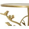 Mauro Ferretti bijzettafel Vogels Ø38x60cm goud Glas IJzer