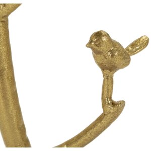 Mauro Ferretti Bijzet tafel Vogels Marble Ø 38x60 cm goud wit