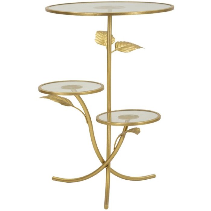 Mauro Ferretti Bijzet tafel Plateau met 3 Planken Ø 54x69,5 cm goud