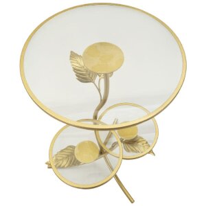 Mauro Ferretti Bijzet tafel Plateau met 3 Planken Ø 54x69,5 cm goud