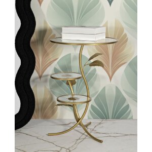 Mauro Ferretti Bijzet tafel Plateau met 3 Planken Ø 54x69,5 cm goud