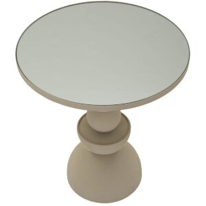 Mauro Ferretti bijzettafeltje Düne met spiegelblad Ø 45x49,5 cm creme