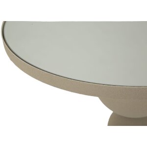 Mauro Ferretti Bijzet tafel Düne met spiegelplaat Ø 40,5x42 cm creme