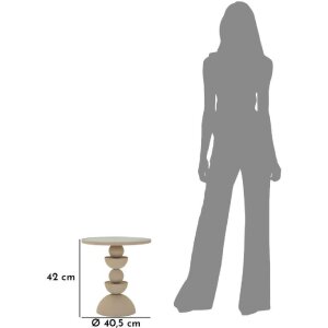 Mauro Ferretti Bijzet tafel Düne met spiegelplaat Ø 40,5x42 cm creme