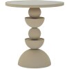 Mauro Ferretti Bijzet tafel Düne met spiegelplaat Ø 40,5x42 cm creme