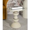 Mauro Ferretti Bijzet tafel Düne met spiegelplaat Ø 40,5x42 cm creme