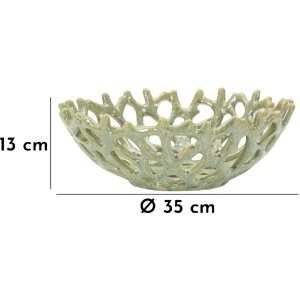 Mauro Ferretti Schaal Koraal Ø 35x13 cm groen