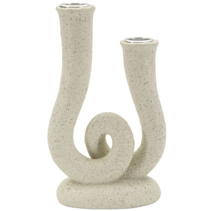Mauro Ferretti Kandelaar Stons 12x7x20 cm creme