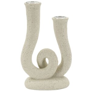 Mauro Ferretti Kandelaar Stons 12x7x20 cm creme