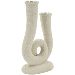 Mauro Ferretti Kandelaar Stons 12x7x20 cm creme