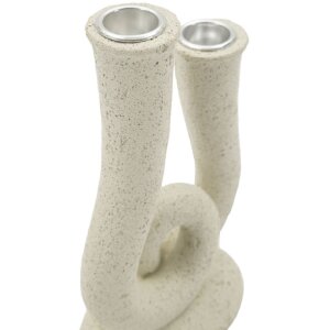 Mauro Ferretti Kandelaar Stons 12x7x20 cm creme