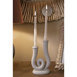 Mauro Ferretti Kandelaar Stons 12x7x20 cm creme