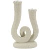 Mauro Ferretti Kandelaar Stons 12x7x20 cm creme