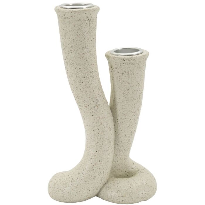 Mauro Ferretti Kandelaar Stons 10x6,5x17,5 cm creme