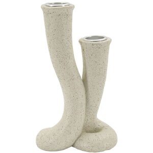 Mauro Ferretti Kandelaar Stons 10x6,5x17,5 cm creme