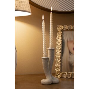 Mauro Ferretti Kandelaar Stons 10x6,5x17,5 cm creme