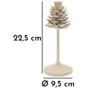 Mauro Ferretti Kandelaar Pigna Düne 9,5x22,5 cm creme