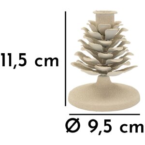 Mauro Ferretti Kandelaar Pigna Düne 9,5x11,5 cm creme
