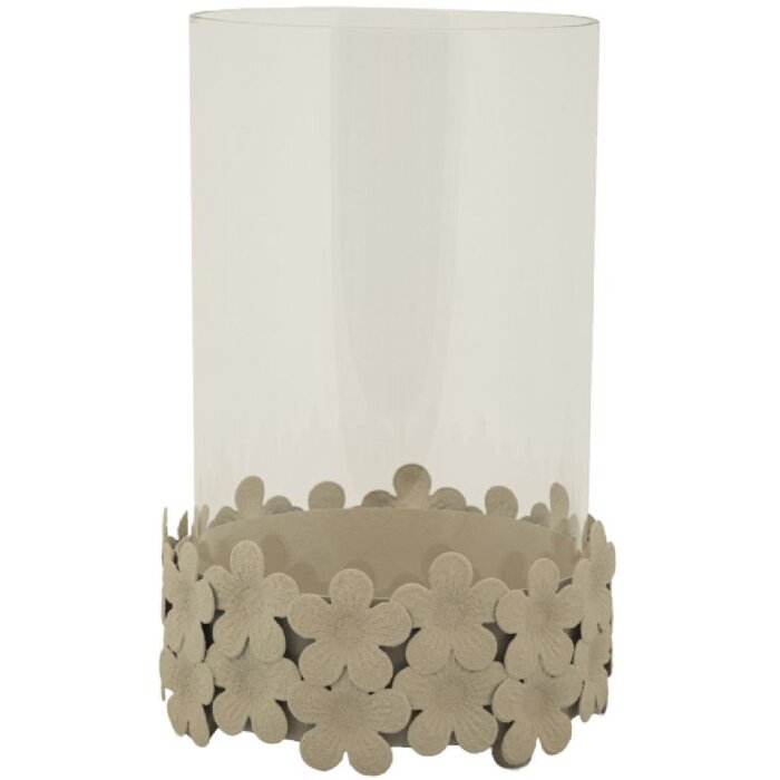 Mauro Ferretti Kandelaar Düne met Glas 14x21 cm creme