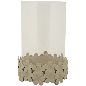 Mauro Ferretti Kandelaar Düne met Glas 14x21 cm creme