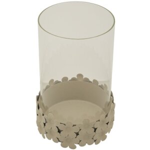 Mauro Ferretti Kandelaar Düne met Glas 14x21 cm creme
