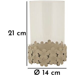 Mauro Ferretti Kandelaar Düne met Glas 14x21 cm creme