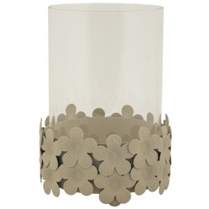 Mauro Ferretti Kandelaar Düne met Glas 12x16 cm creme