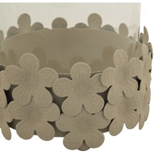 Mauro Ferretti Kandelaar Düne met Glas 12x16 cm creme