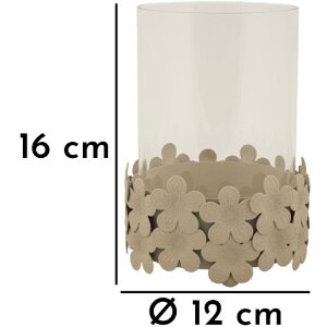 Mauro Ferretti Kandelaar Düne met Glas 12x16 cm creme