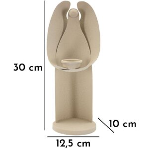 Mauro Ferretti Kandelaar Dune Engel 12,5x10x30 cm creme