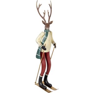 Clayre & Eef Decoratieve hertenfiguur metaal bruin...