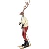 Clayre & Eef Decoratieve hertenfiguur metaal bruin rood groen 65 cm
