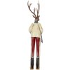Clayre & Eef Decoratieve hertenfiguur metaal bruin rood groen 65 cm
