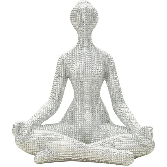 Donnina Yoga Silver Decoratieve figuur Polyresin Wit Zilver 20,5x15,5x23 cm