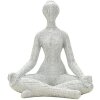 Donnina Yoga Silver Decoratieve figuur Polyresin Wit Zilver 20,5x15,5x23 cm