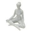 Donnina Yoga Silver Decoratieve figuur Polyresin Wit Zilver 20,5x15,5x23 cm