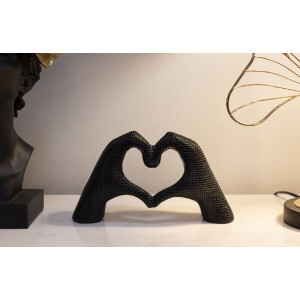 Hands Lover sculptuur Polyresin zwart 25x7,5x13,5 cm decoratieve figuur