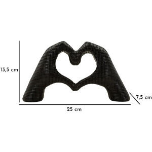 Hands Lover sculptuur Polyresin zwart 25x7,5x13,5 cm decoratieve figuur