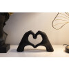 Hands Lover sculptuur Polyresin zwart 25x7,5x13,5 cm decoratieve figuur