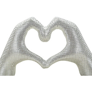 Lover Silver sculptuur polyresin zilver 25x7.5x13.5 cm handen hartvorm decor