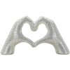 Lover Silver sculptuur polyresin zilver 25x7.5x13.5 cm handen hartvorm decor