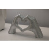 Lover Silver sculptuur polyresin zilver 25x7.5x13.5 cm handen hartvorm decor