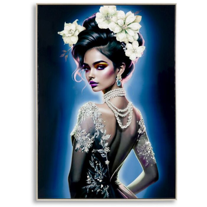 Mauro Ferretti Wandschilderij Isabel met lijst 72x4x102 cm